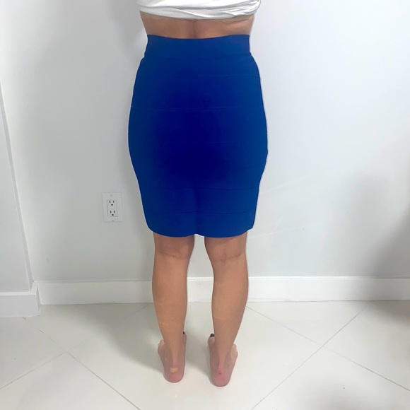 BCBG MAXAZRIA COBALT BLUE BODYCON SKIRT MEDIUM - Picture 2 of 4
